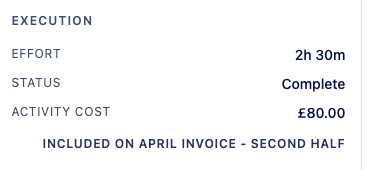 Activities invoice link