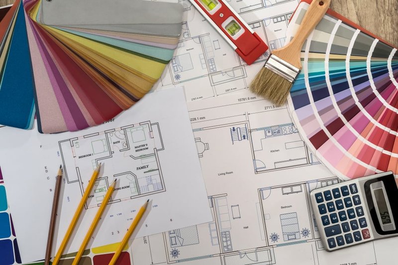 Paint samples and property drawings