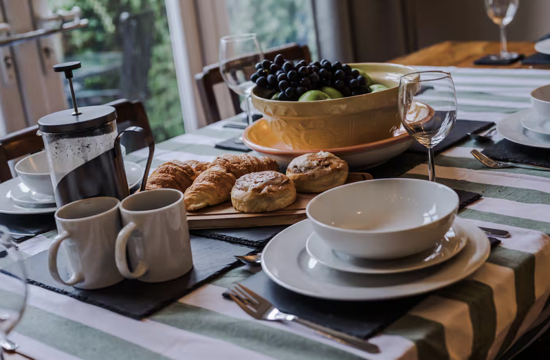 Breakfast table setting
