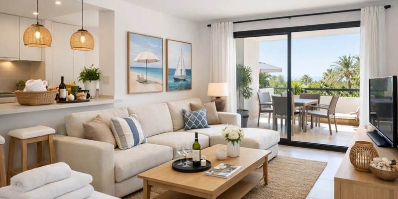 Living room with a balcony